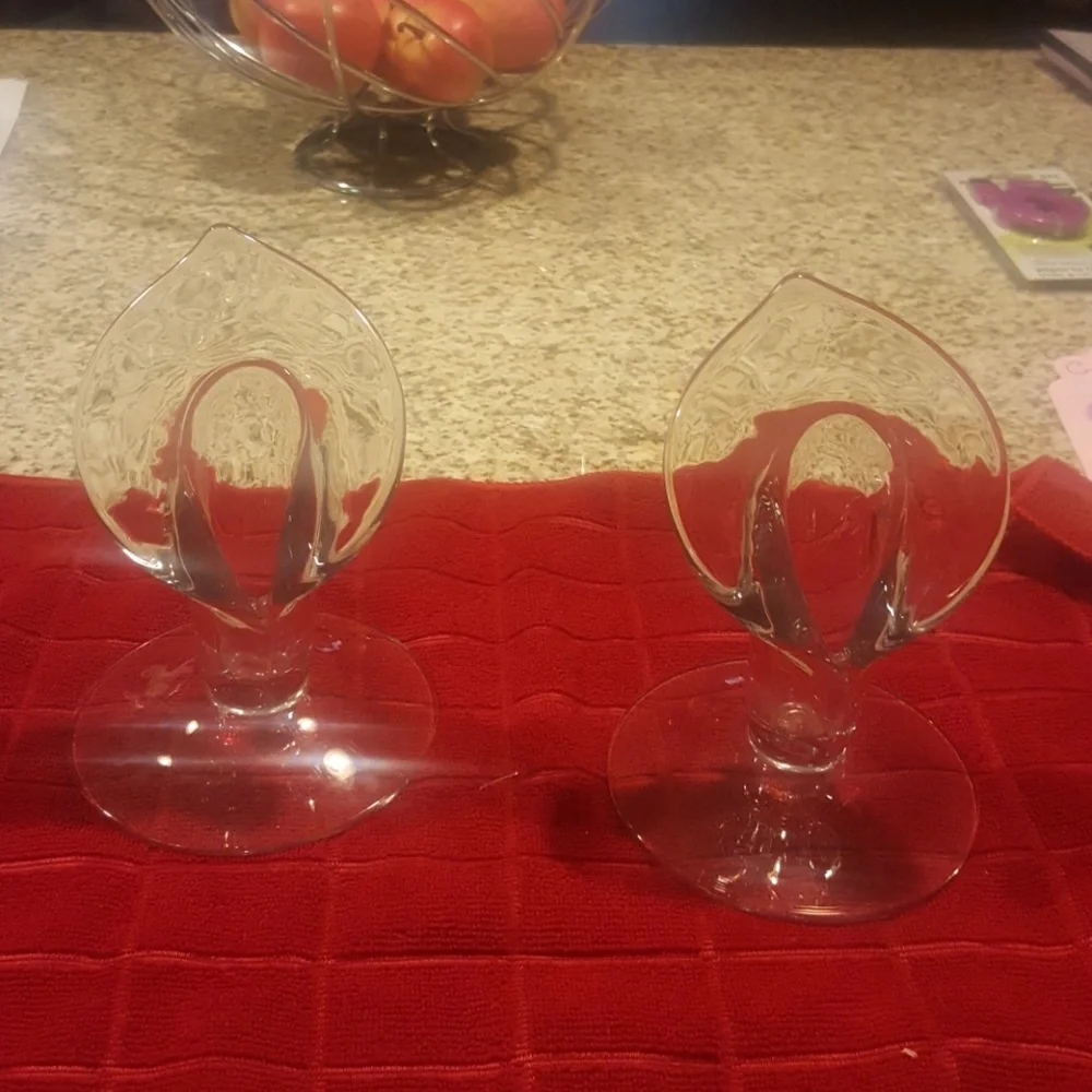 Vintage CaliLilies glass candle holders